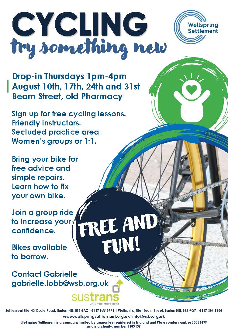 Bike maintenance drop-in – Wellspring Settlement